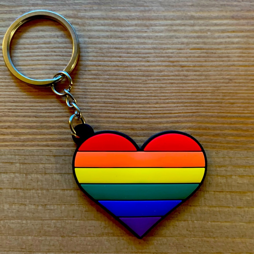 Heart rainbow keychain